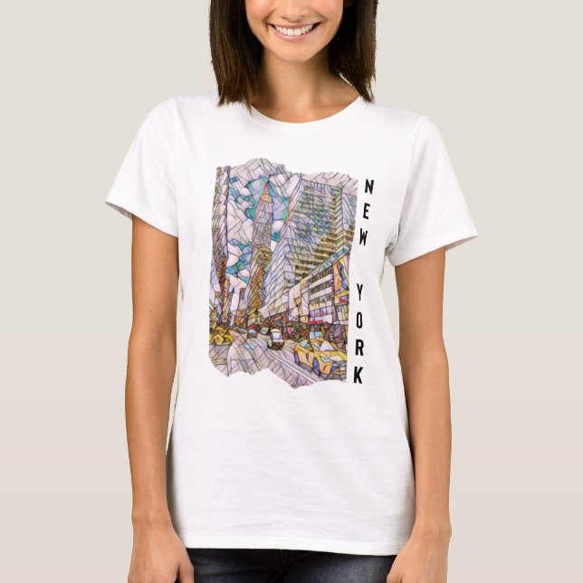 Camiseta Arte Mosaica Nova Iorque (Frente)