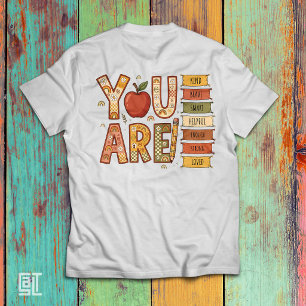 Camiseta Arte Motivacional Boho Arco-Íris Elementar Você É