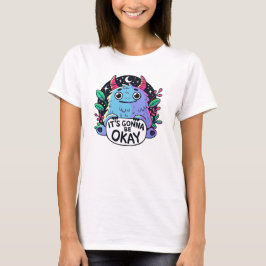 Camiseta Arte Motivacional de Monstro Fofo Vai Dar Tudo Cer