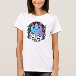 Camiseta Arte Motivacional de Monstro Fofo Vai Dar Tudo Cer