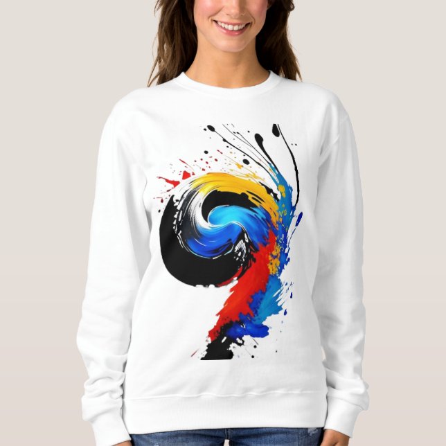 Camiseta arte multi-colorida (Frente)
