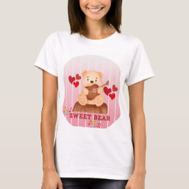 Camiseta Arte Musical do Urso Doce - Um Músi do Urso Doce
