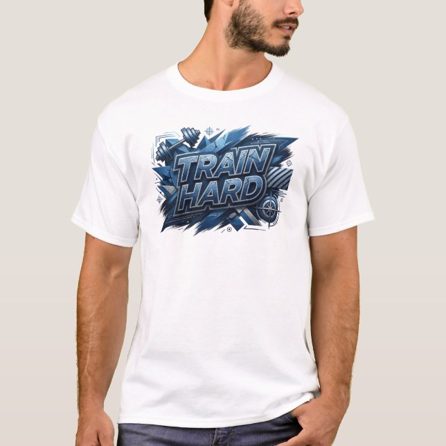Camiseta Arte Naval TREINE DURO Design de Texto (Frente)