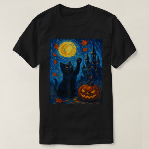 Camiseta Arte Negra Negra Negra Noite de Halloween