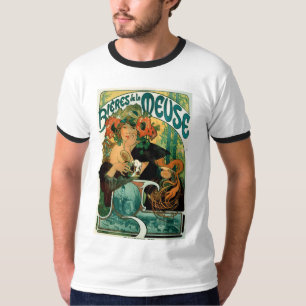 Camiseta Arte Nouveau de Mucha:  La Meuse de Bieres de