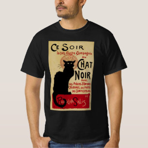 Camiseta Arte Nova Vintage, Esta Noite Gato Preto