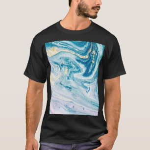 Camiseta Arte Oceânica: Marble Agate Swirls.