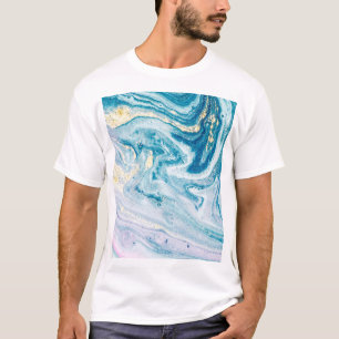 Camiseta Arte Oceânica: Marble Agate Swirls.