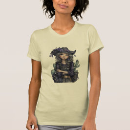 Camiseta Arte Ocidental Floral Caubói Gótico