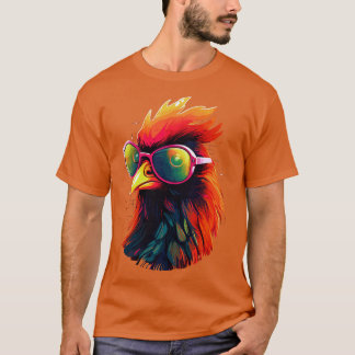 Camiseta Arte Óculos de sol Galinha Presente Frango Engraça