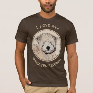 Camiseta Arte original de pintura terrier com revestimento 