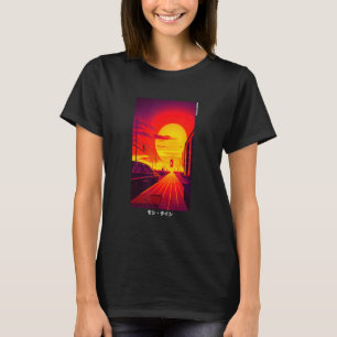 Camiseta Arte Otaku Japonês Synthwave Retro dos Anos 90 Vap