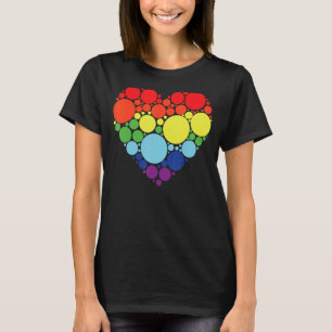 Camiseta Arte Padrão Coração Colorida Setembro Internaciona