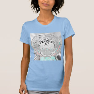 Camiseta Arte Padrão da Flora Abstrato da Cinza Urbana Mode