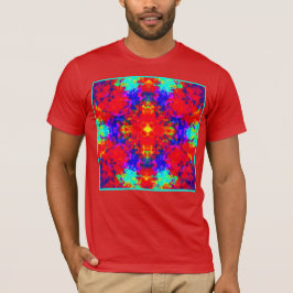 Camiseta Arte Padrão de Cores Brilhantes Vibrantes