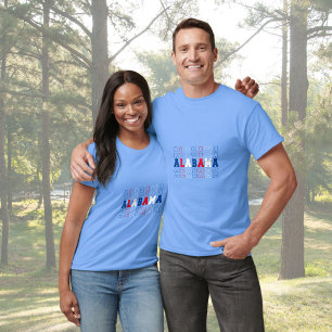 Camiseta Arte Palavra Empilhada do Alabama