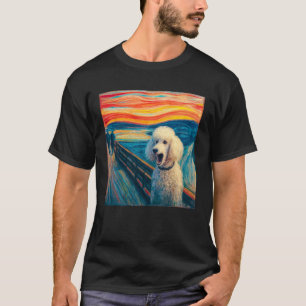 Camiseta Arte Paródia de Cachorro Poodle no Estilo de Pintu