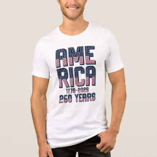 Camiseta Arte Patriótica da Bandeira dos EUA América 250 An