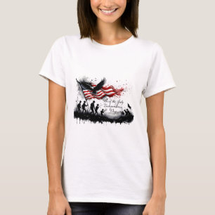 Camiseta Arte Patriótica de 4 de Julho com Bandeira e Solda