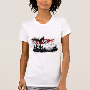Camiseta Arte Patriótica de 4 de Julho com Bandeira e Solda