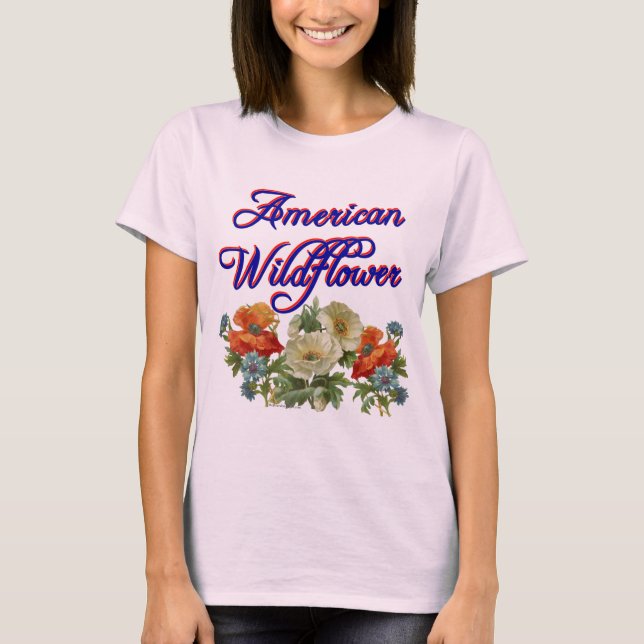 Camiseta Arte Patriótica de Jardineiro Americano de Flor Se (Frente)