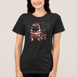 Camiseta Arte Patriótica de Pug