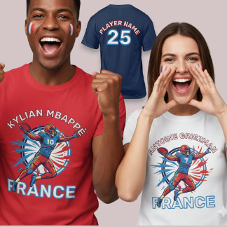 Camiseta Arte Patriótica Dinâmica do Quaterback França Fute