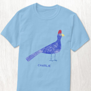 Camiseta Arte Personalizada De Aves De Cores-De-Água Difund