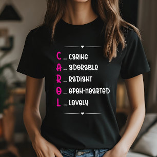Camiseta Arte personalizada de nome de carol