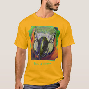 Camiseta Arte Personalizada de Papagaio Rosto Arara Azul Do