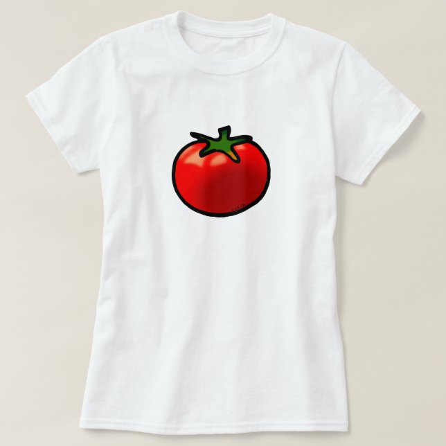 Camiseta Arte Personalizada De Tomate Vermelho (Frente do Design)