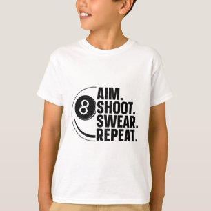 Camiseta Arte Piscina Engraçada Para Homens Mulheres Bilhar