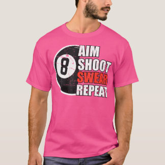Camiseta Arte Piscina Engraçada Para Jogadores De Piscina D