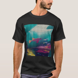Camiseta Arte Pixel Abstrata Colorida Molly Fish 8-bit