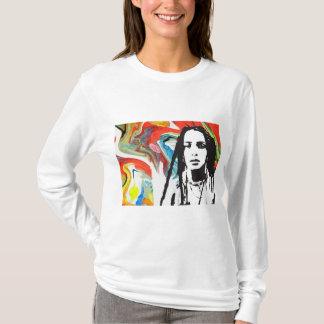 Camiseta Arte Plena Punk Porto-Riquenho Feminino Manga Long