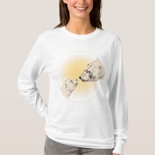 Camiseta Arte Polar Hoodie Mãe e Bebê Hoodie