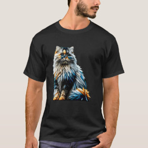 Camiseta Arte Poligonal Gato Persa Himalaio