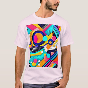 Camiseta Arte Pop Abstrata Vibrante