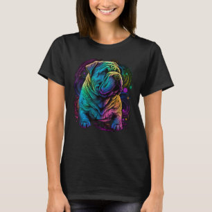 Camiseta Arte Pop artística colorida pintada Shar Pei