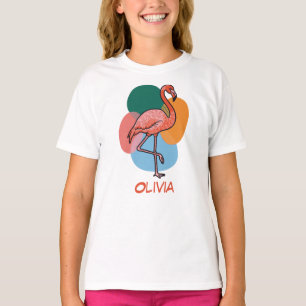 Camiseta Arte pop colorida de flamingo