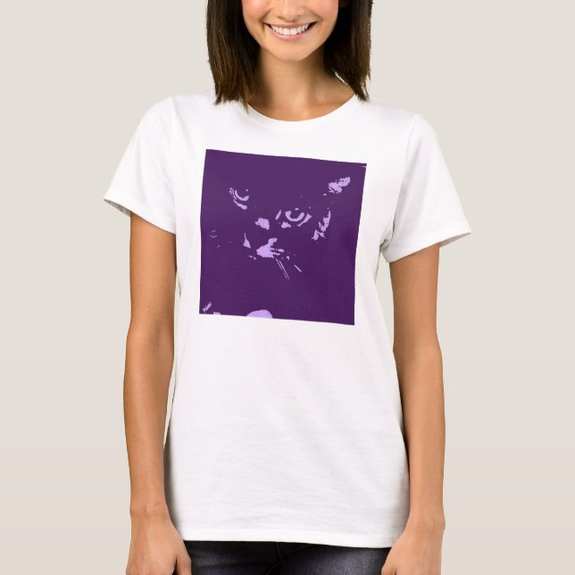 Camiseta Arte Pop de Gato Azul Russo (Frente)