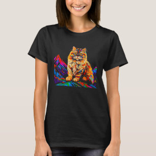 Camiseta Arte Pop de Gato Persa