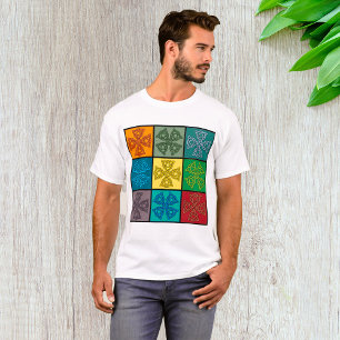 Camiseta Arte Pop de Padrão de Cruz de Nó Celta