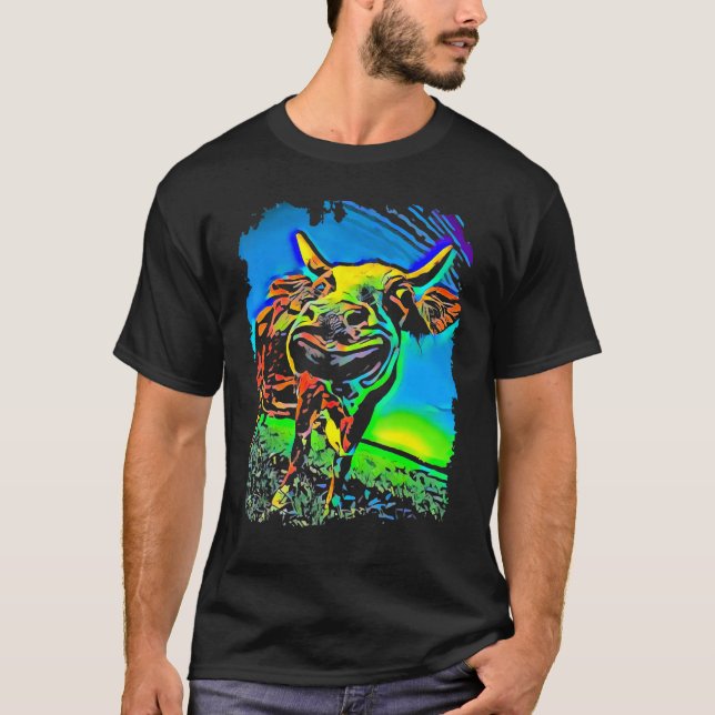 Camiseta Arte Pop de Rosto de Vaca (Frente)