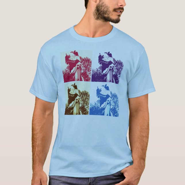 Camiseta Arte Pop Dinossauro T-Rex (Frente)
