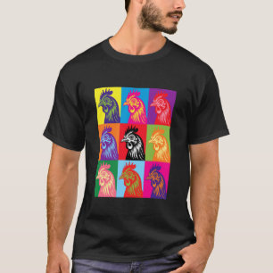 Camiseta Arte Pop Frango Crianças Homens Mulheres Amante de