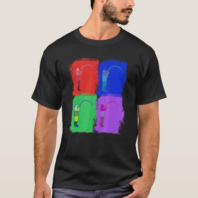 Camiseta arte pop peixes pescando (Frente)