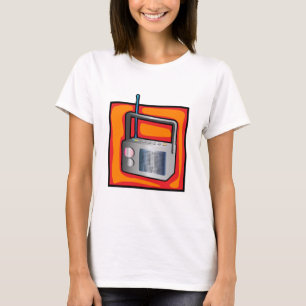 Camiseta Arte Pop Retro dos Anos 80 Rádio Vibrante Vintage