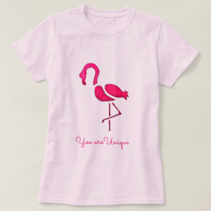 Camiseta Arte-pop única rosa flamingo