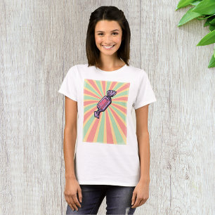 Camiseta Arte Pop Vintage de Bala Embrulhada
